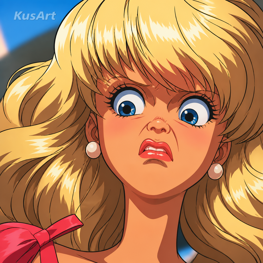 鮮やかなアニメのセル塗りイラストに描き直した嫌悪顔ミーム