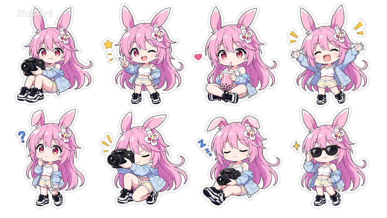 Chibi Sticker Sheet AI Chibi Sticker Maker result — After