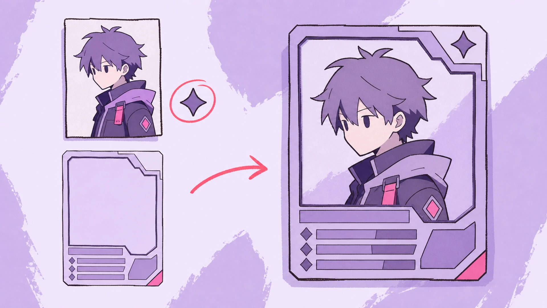 What sits inside the card frame - AI Game-Style Character ID Card Maker