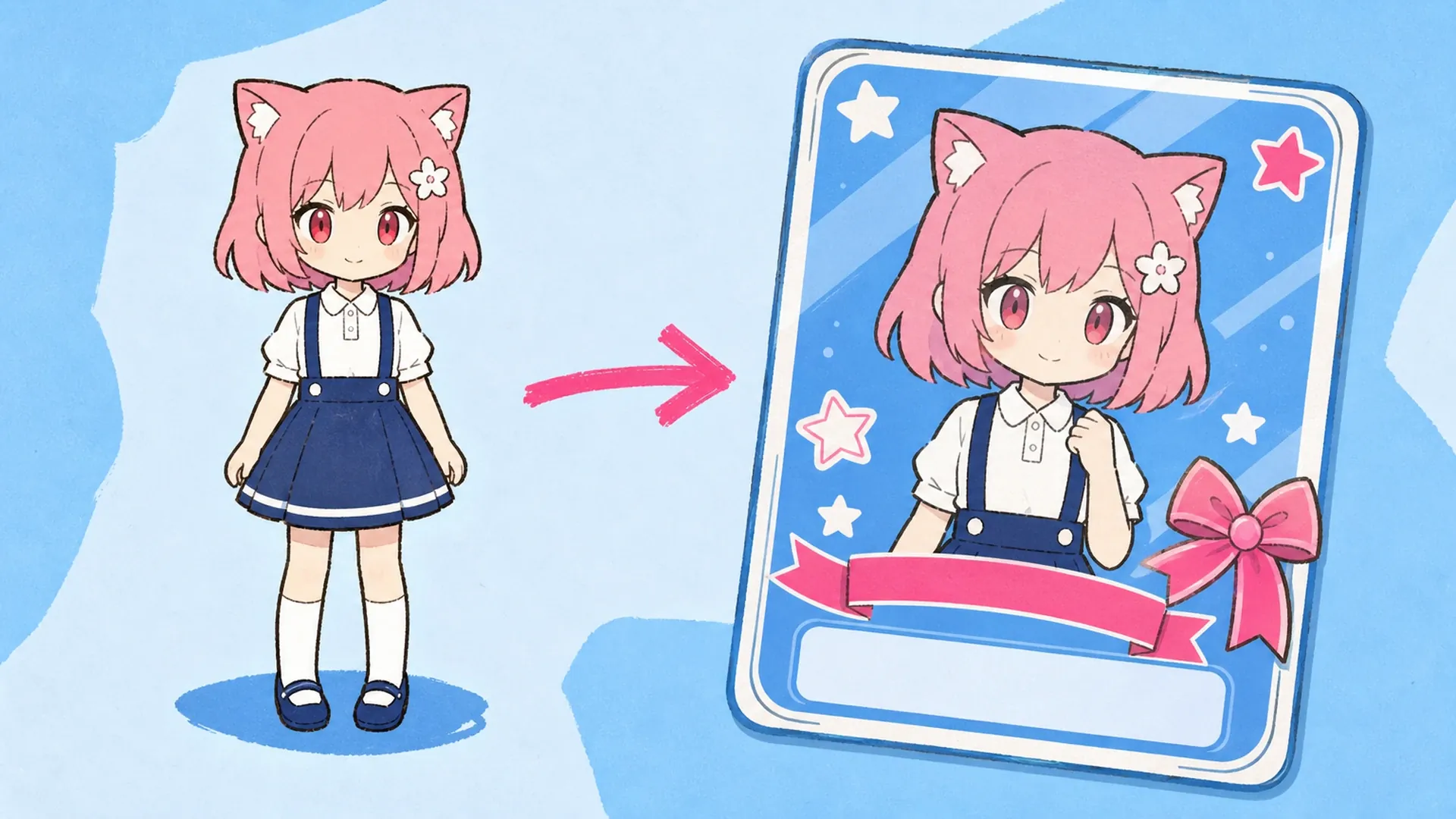 Gib deinem Idol-OC eine bühnenreife Karte - AI Idol Charakterausweis-Generator