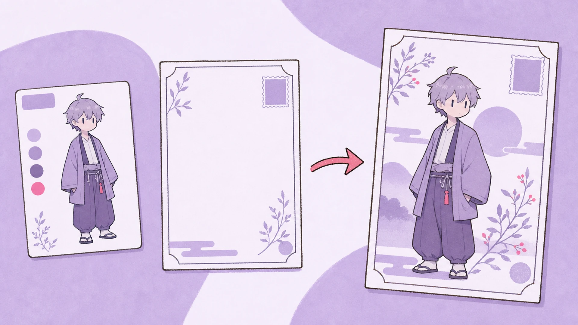 Was eine Postkarte zu Wafu macht - AI Japanische Wafu-Postkarten-Generator