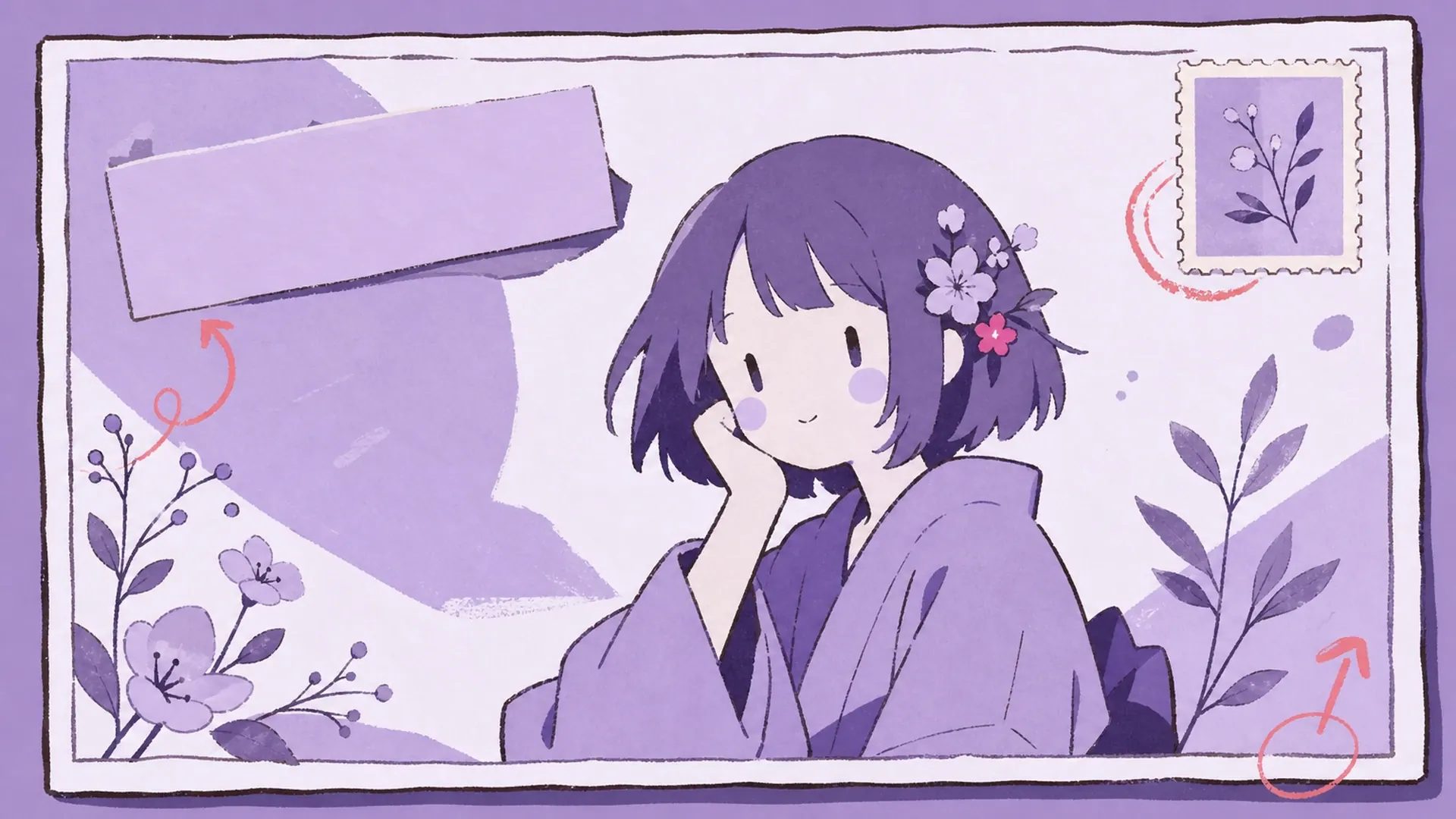 Gruß für die Fan-Community - AI Japanische Wafu-Postkarten-Generator