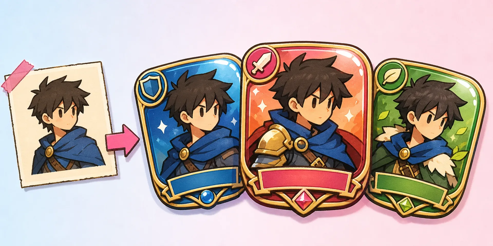 AI Mobile Game Character Badge Maker