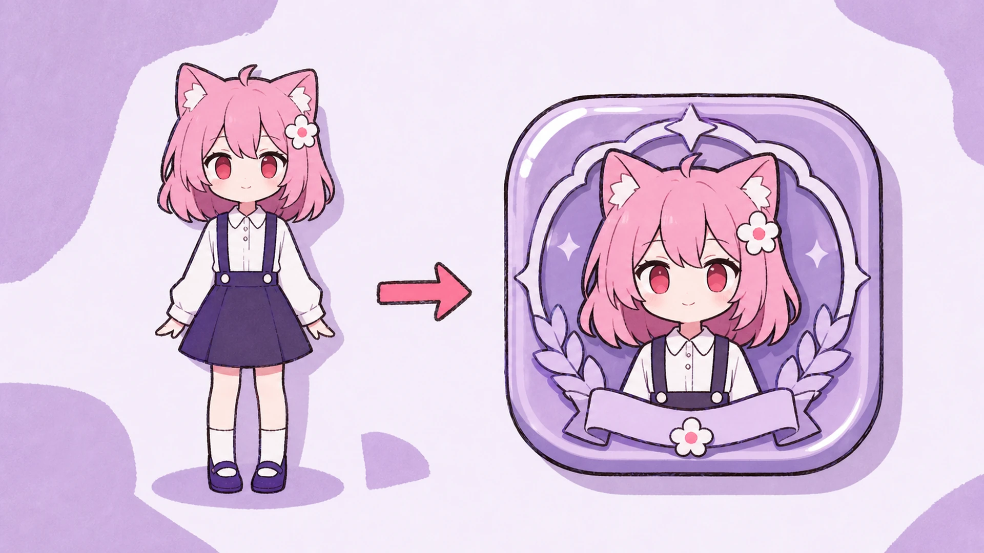 Badges that read like game UI, not office ID - AI Mobile Game Character Badge Maker