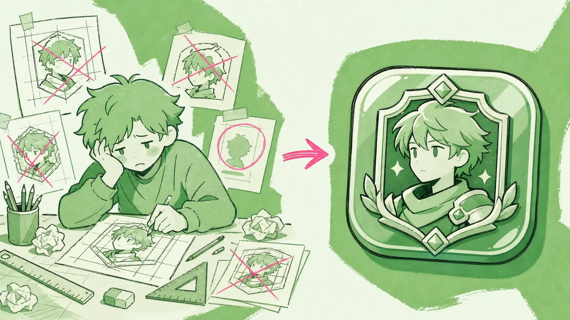 The template trap creators hit - AI Mobile Game Character Badge Maker