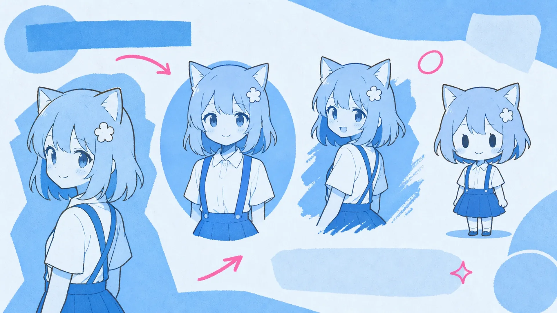 Warum ein Farbton stärker wirkt - AI Blau-Monochrom Anime-Poster-Generator