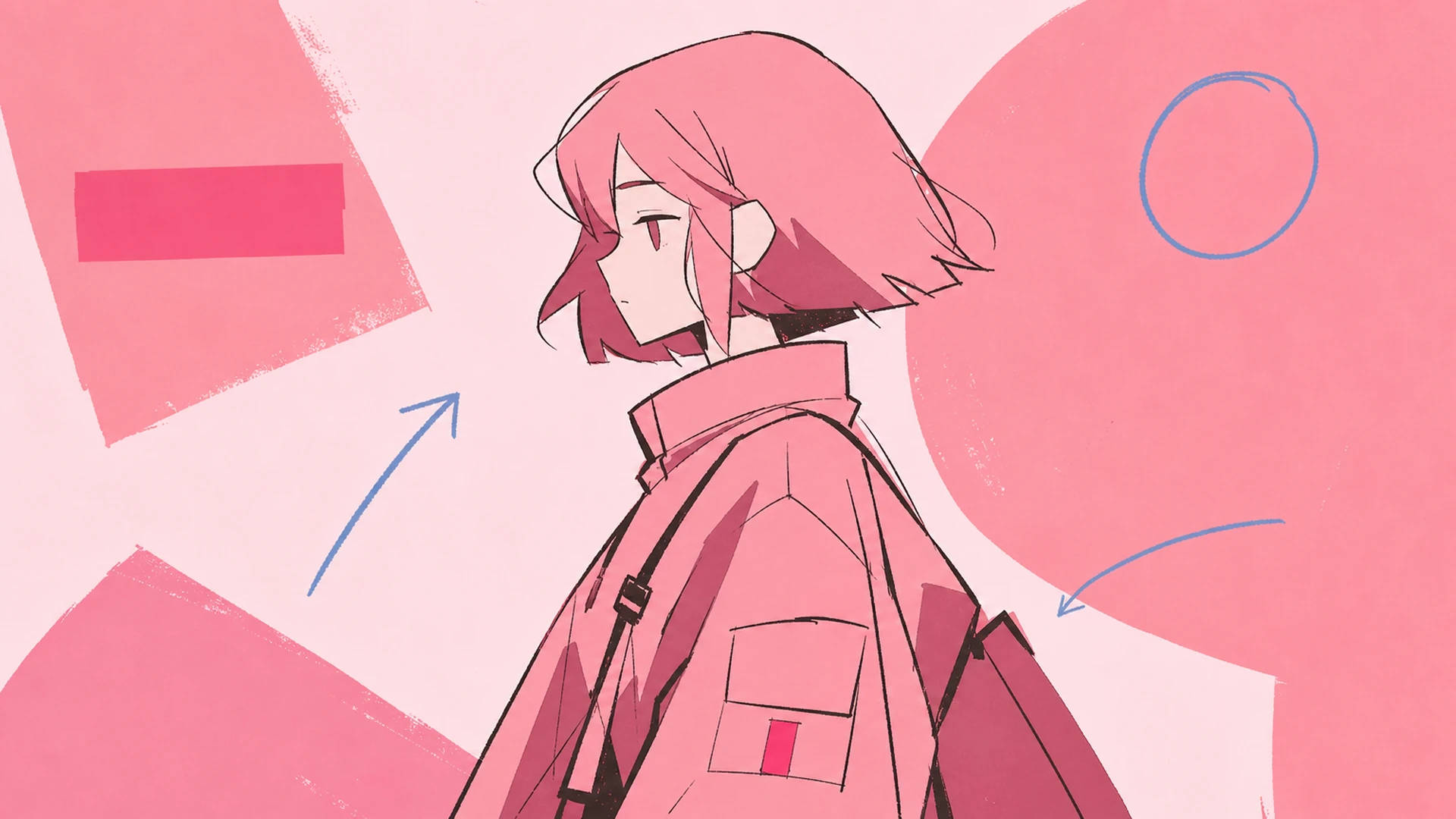 Minimalistischer Graustufen-Social-Post - AI Monochrom Anime-Poster-Generator