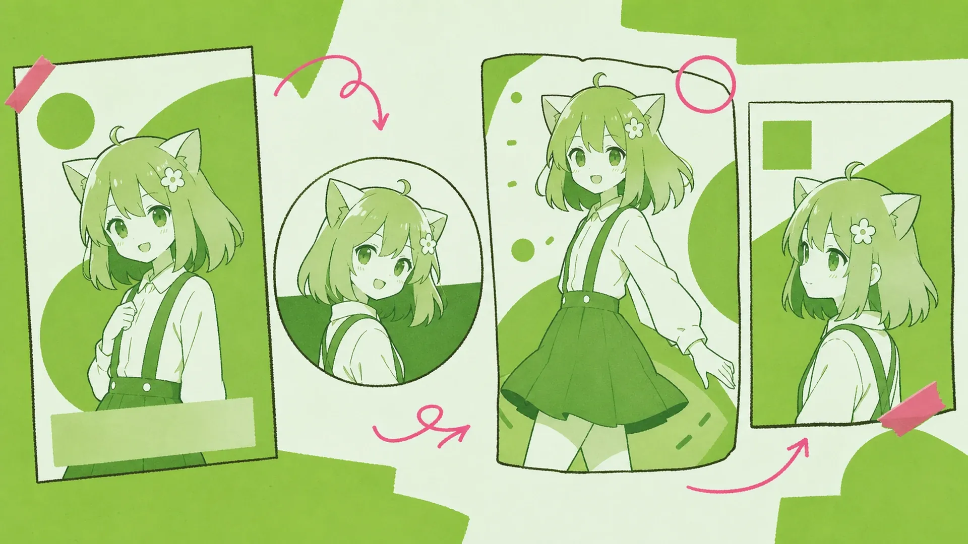 Warum ein einziges Grün die Hauptarbeit leistet - AI Grün-Monochrom Anime-Poster-Generator