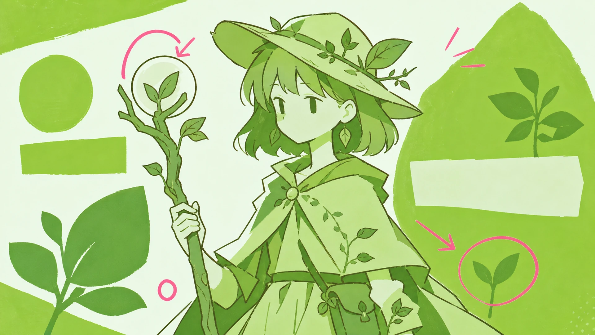 Frisches grünes Key Art - AI Grün-Monochrom Anime-Poster-Generator