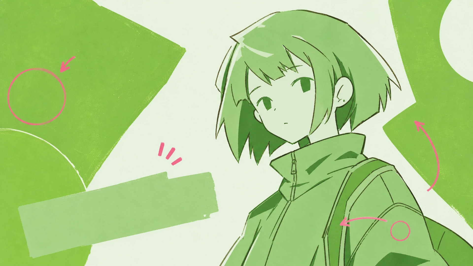 Feed-Motiv im Matcha-Look - AI Grün-Monochrom Anime-Poster-Generator