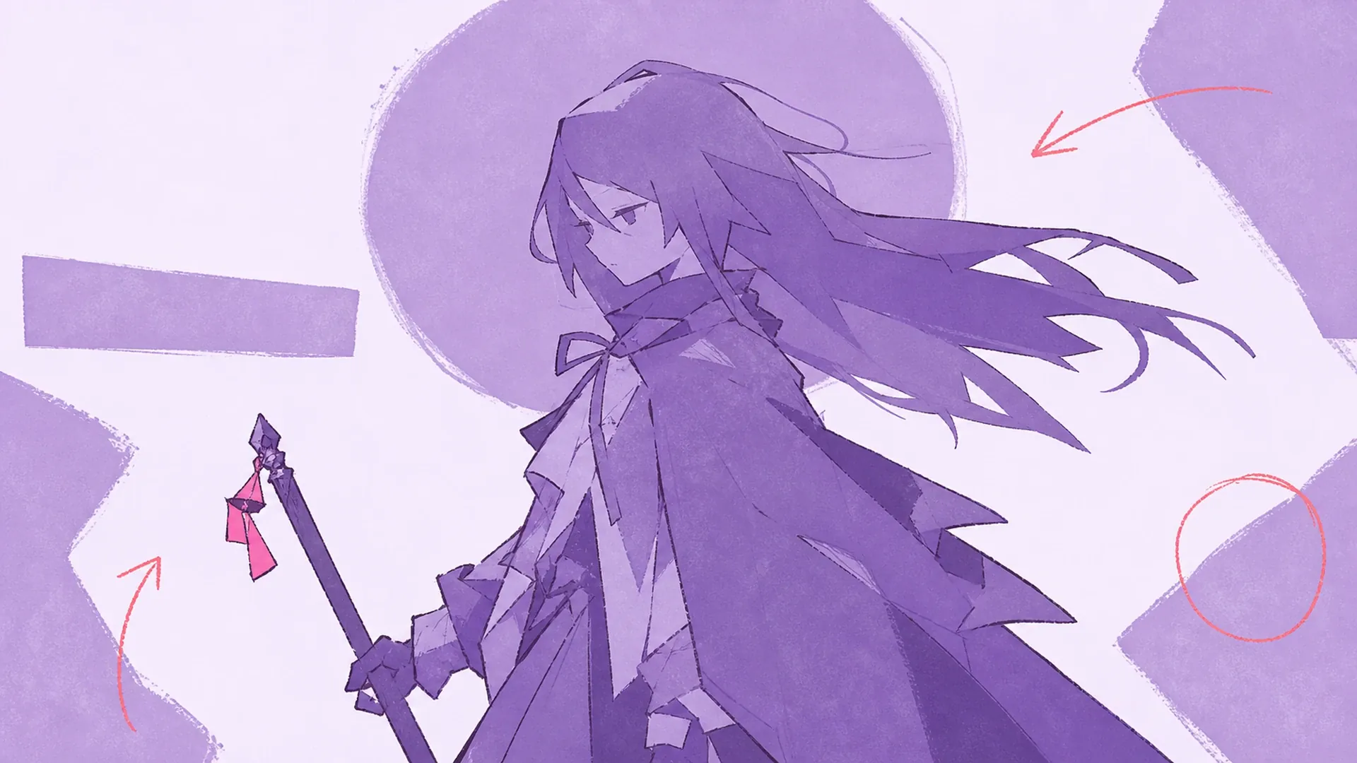 Dramatische, stimmungsvolle Key-Art - AI Lila-Monochrom Anime-Poster-Generator