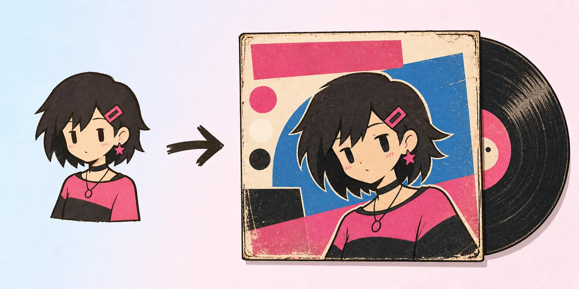 AI Y2K Anime-Albumcover-Generator